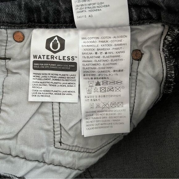 Levi's 501 Original Studded Front Straight Jeans in Black Wash, Size 27 NWOT - Picture 12 of 15